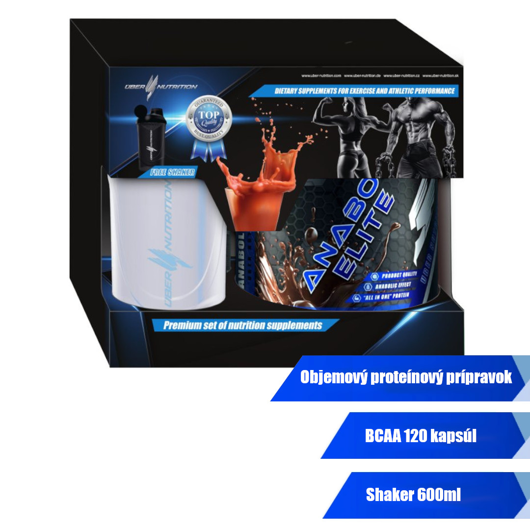anabol elite + bcaa shaker biely